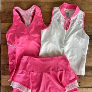 Lucky in Love Pink and White Activewear Set